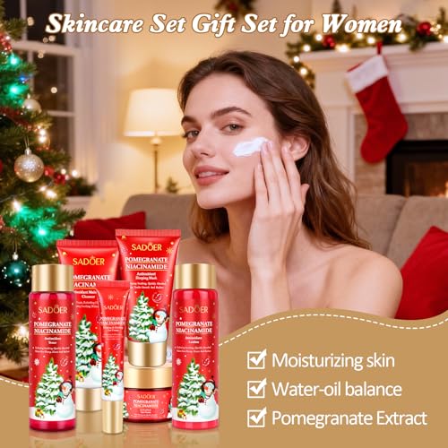 Gifts for Women 6 Pcs Skin Care Set Pomegranate Moisturize - Product Imagery