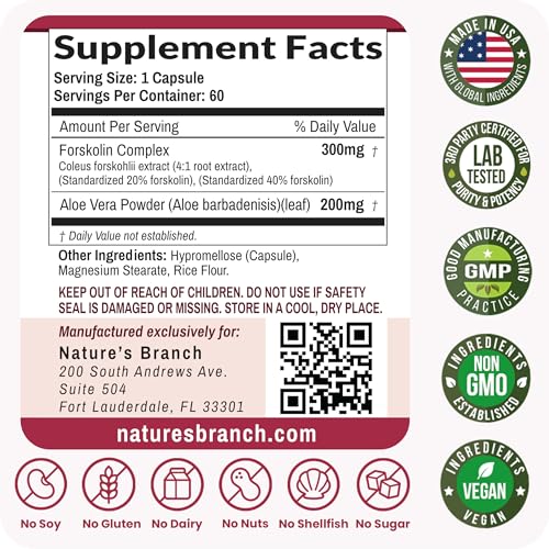 Ultra Forskolin Supplement 500mg, Coleus Forskohlii for Weight - Product Imagery
