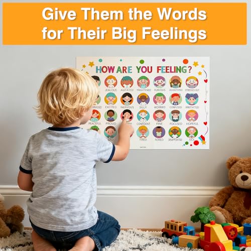 SAKVOGK Feelings Chart for Kids 2PCS - Emotions Poster Chart - Product Imagery