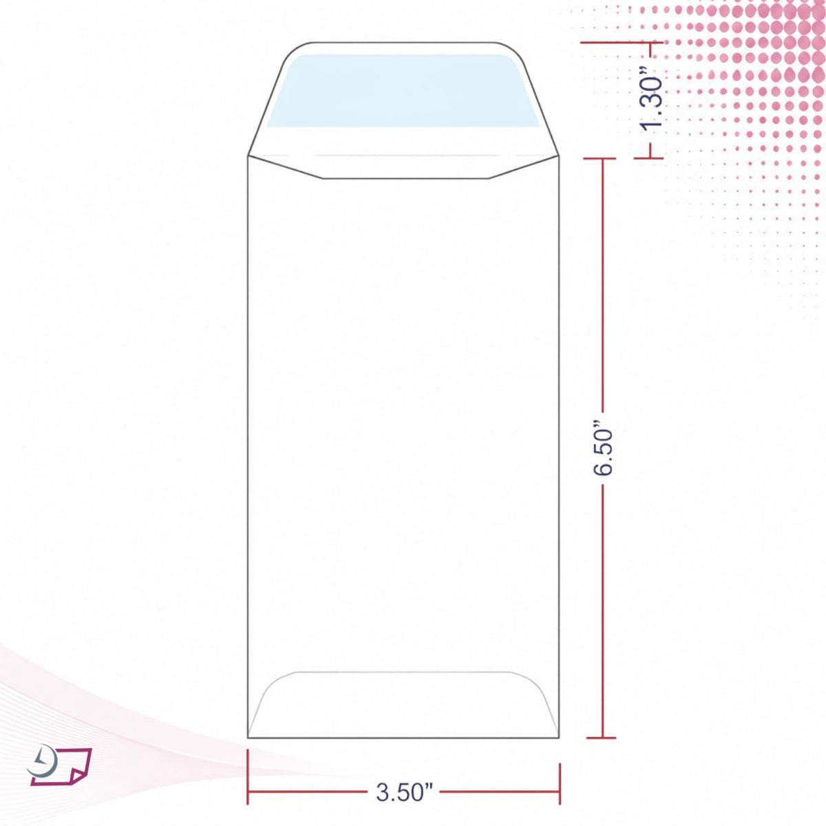 NextDayLabels - Box of 500#7 White Coin Envelopes, Made in USA – close-up detail in White