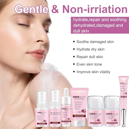 Skin Care Set, 7-Piece Hydrating & Repairing Snail Mucin - Product Imagery