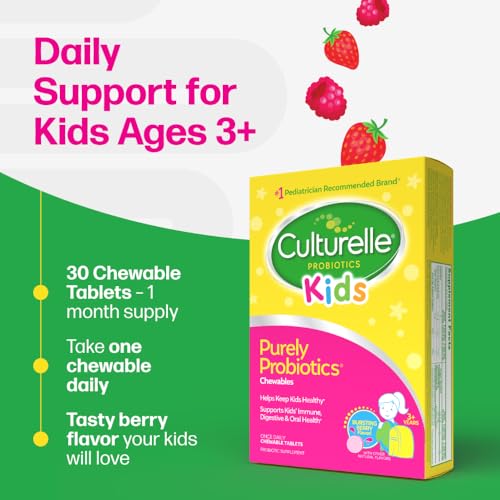 Culturelle Daily Chewable Probiotics for Kids Ages 3+, Berry - Product Imagery