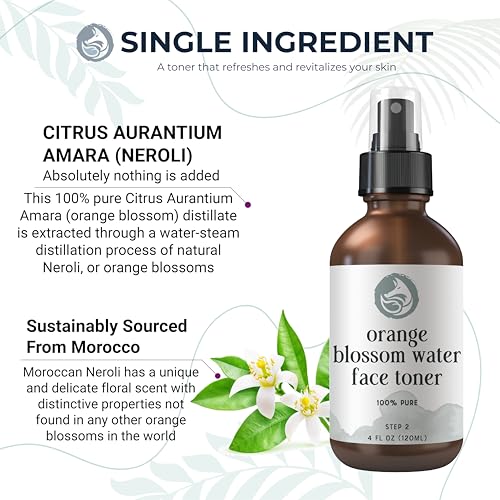 Orange Blossom Water Face Toner - Alcohol-Free Daily Facial - Product Imagery