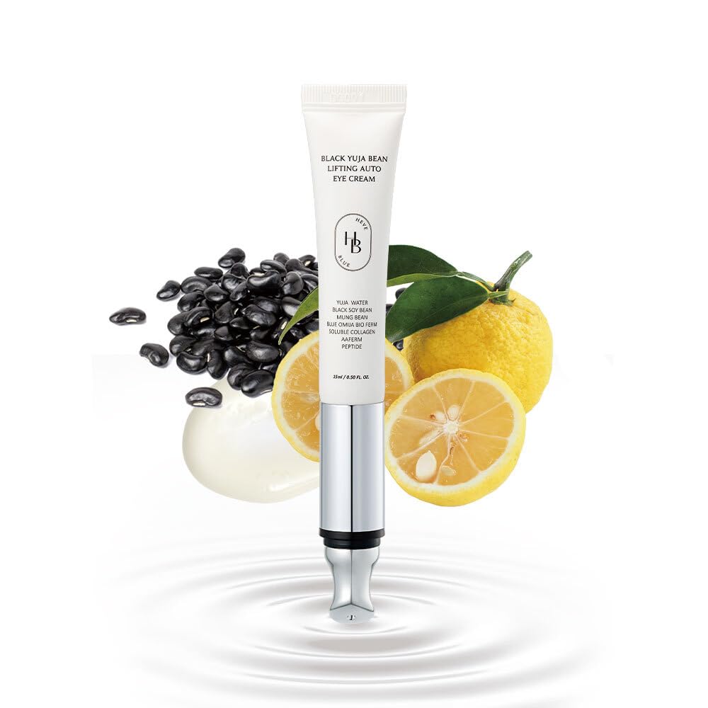 HEVEBLUE Black Yuja Bean Lifting Auto Eye Cream - Sensitive Skin, Vegan, Hypoallergenic, Korean Skincare, Wrinkle Care D