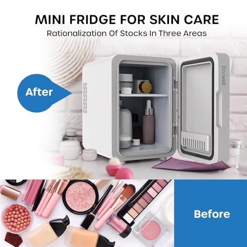 ECOWELL Skin Care Fridge for Cosmetic, Mini Skincare Fridge with - Product Imagery