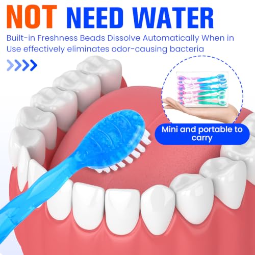 36 Pack 5-in-1 Mini Disposable Toothbrush, WaterlessToothbrushes - Product Imagery