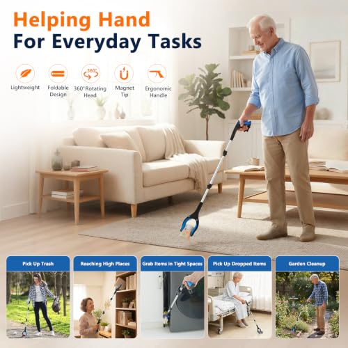 36 Inch Foldable Grabber Reacher Tool, 2 Pack for Seniors - Product Imagery