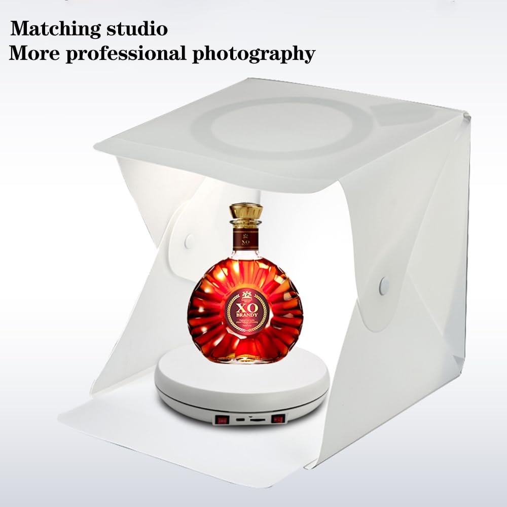 JAYEGT Multicolor LED Light Motorized Rotating Display Stand , 10 inch /55lbs Load, 360° Electronic Photography Turntabl