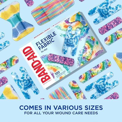 BAND-AID Brand Flexible Fabric Adhesive Bandages, Tie-Dye - Product Imagery