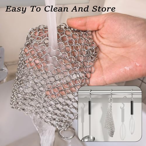 Cast Iron Cleaner, 6 Inch 316 Stainless Steel Skillet Cleaner, - Product Imagery
