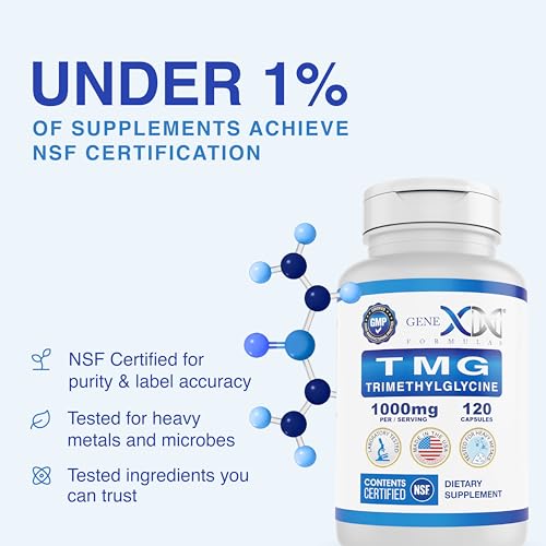 Genex Formulas TMG 1000mg Dose Trimethylglycine Supplement 120 - Product Imagery