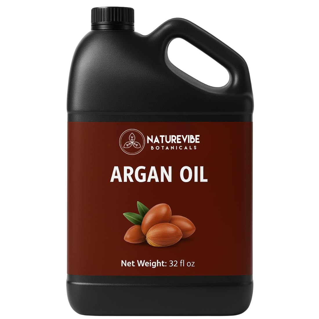 Naturevibe Botanicals Argan Oil 32 Fl oz – Cold Pressed, Unrefined, Pure Moroccan Argan Oil for Hair, Skin, Face & Massa