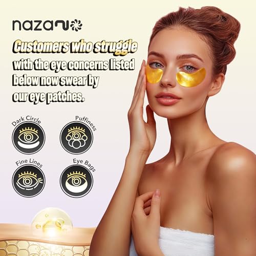 NAZANO 24K Gold Under Eye Patches - 60 Pack Eye Masks - Product Imagery