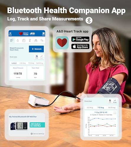 A&D Medical UA-1040TBLE Voice-Guided Bluetooth Blood Pressure - Product Imagery