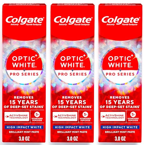 Colgate Optic White Pro Series High Impact White, 3 Pack, Teeth - Product Imagery