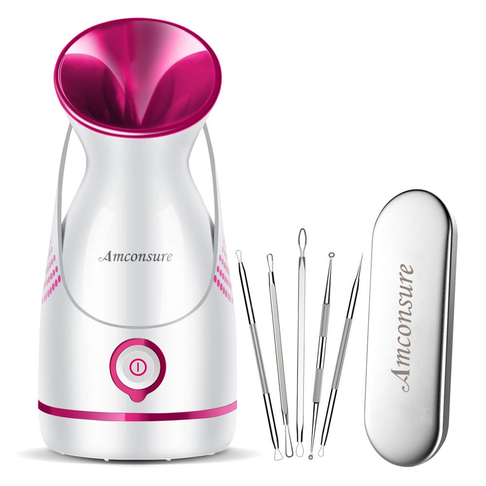 Amconsure Facial Steamer - Nano Ionic Face Steamer Warm Mist Steamer for Home Sauna SPA, Humidifier for Face Steamer for