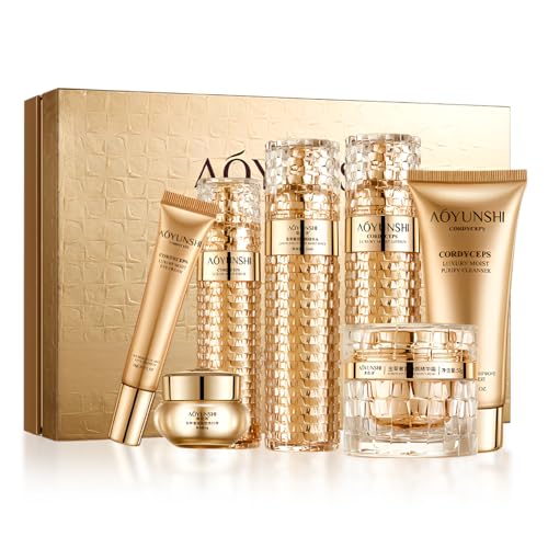 Luxurious Hydrating Skincare Gift Set with Cordyceps Extract - - Product Imagery