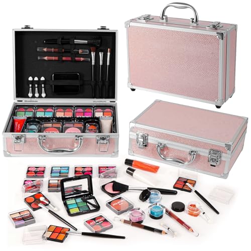 AOLIKOKO Makeup Kit for Teenager & Women Full Kit, All- In- One Makeup Set With The Cosmetic Train Case, Professional Ma