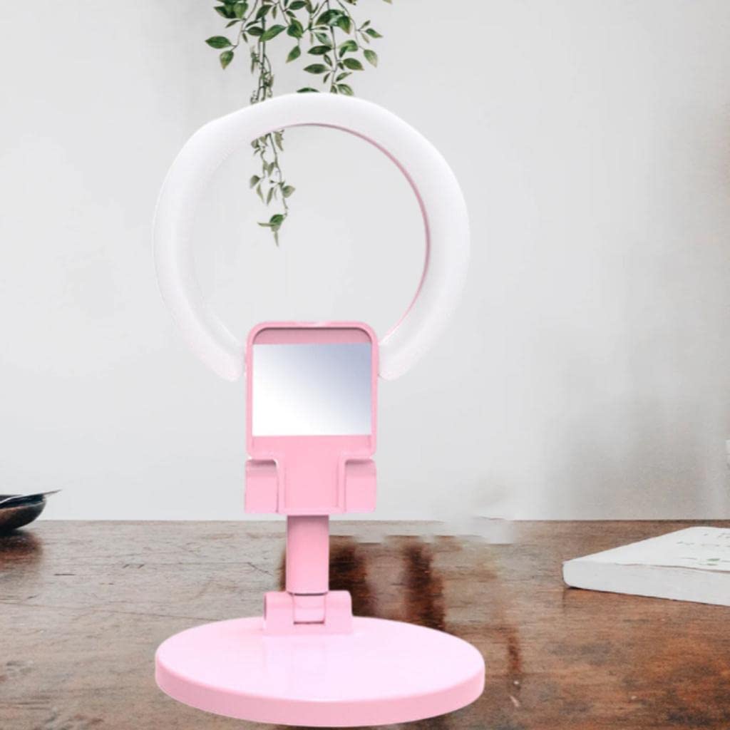 Xiaojikuaipao Portable Rechargeable Selfie Fill with Stand and Mirror for Makeup Selfie Vlog - 3 Modes, Foldable Design 