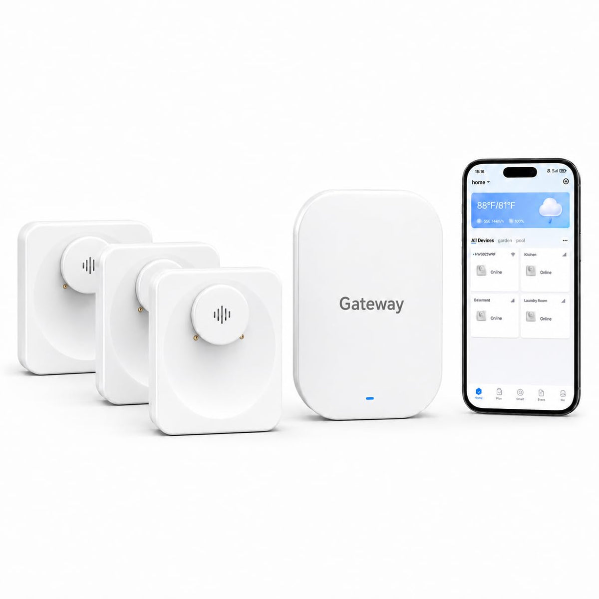 Decruil Water Leak Detector for Home, WiFi Remote Checking Smart Water Leak Alarm and Drip Alert Sensor, Email and APP P
