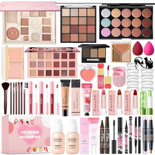 Geyomi All in One Makeup Kit Makeup Set for Women Full Kit, Make Up Gift Set for Women Teens Girls, Makeup Essential Bun