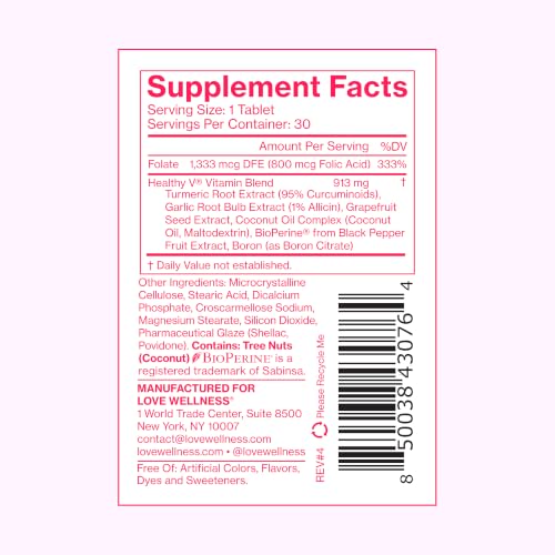 Love Wellness Healthy V Vitamin | Vaginal Health Supplement | 30 - Product Imagery