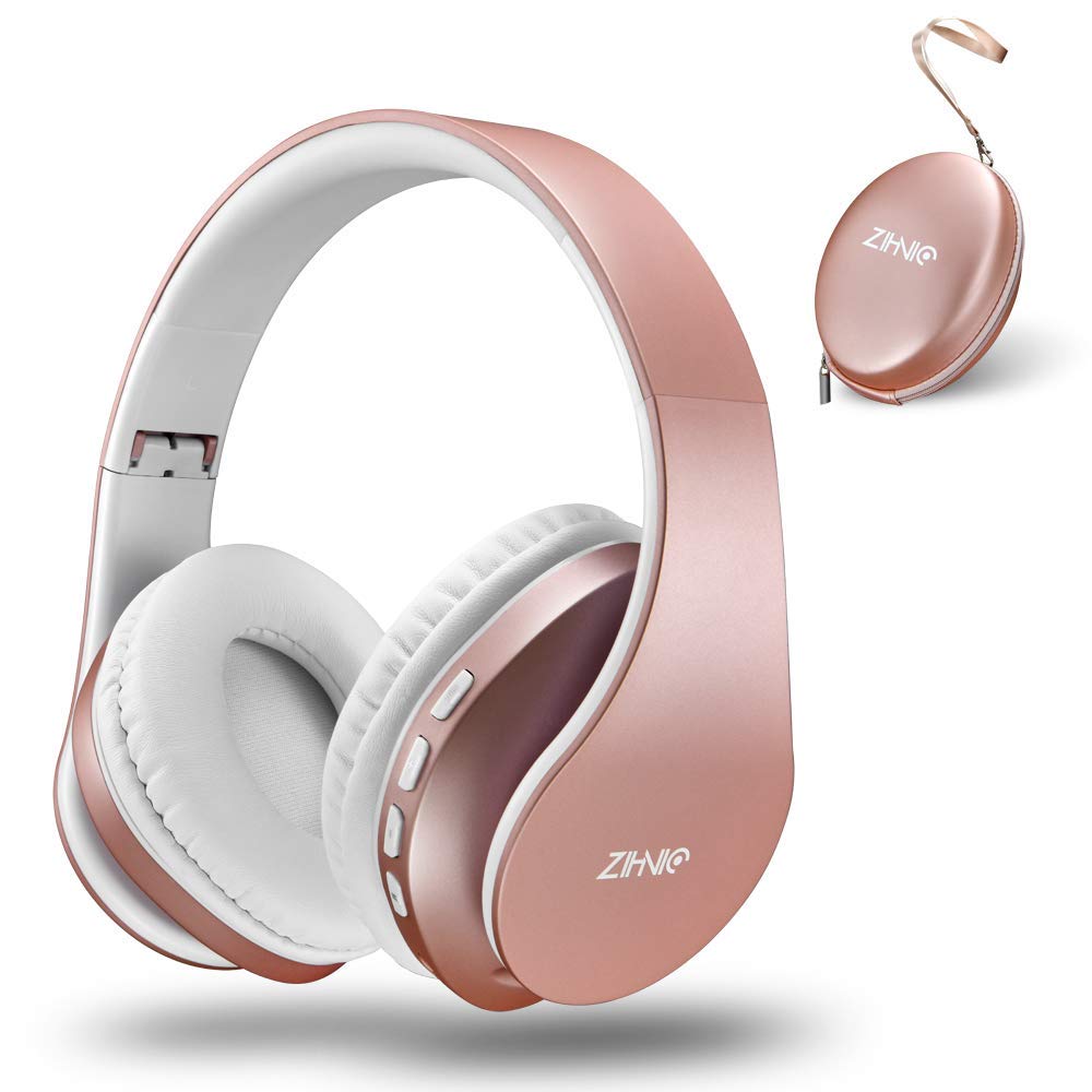 ZIHNIC 2 Items 1 Rose Gold Over Ear Wireless Headset Bundle - ZIHNIC Official Imagery - 3