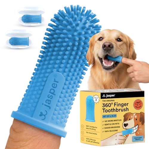 Jasper Dog Toothbrush, 360° Finger Toothbrush for Dogs & Cats, - Product Imagery