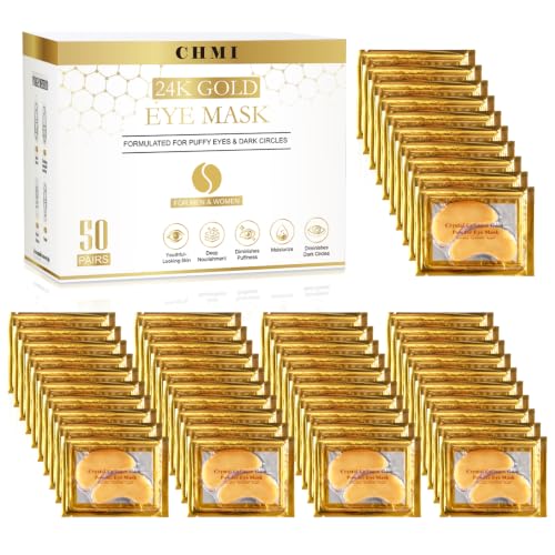 CHMI 24K Gold Under Eye Patches 50 Pairs Collagen, Dark Circles, - Product Imagery
