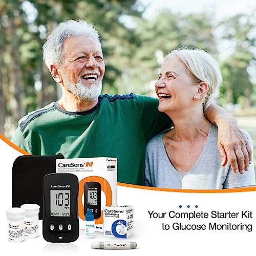 CareSens N Blood Glucose Monitor Kit with 100 Blood Sugar Test - Product Imagery