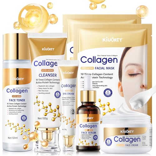 Collagen Skin Care Set - 7PCS Moisturizing Skin Care Set Reduce - Product Imagery