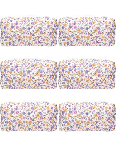 PAZIMIIK Small Quilted Makeup Bag,Zipper Cosmetic Pouch,Ditsy - Product Imagery
