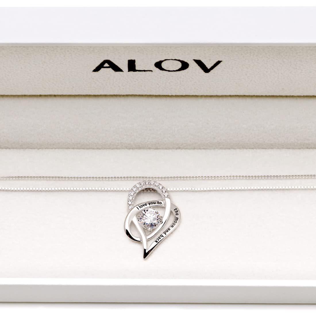 ALOV Jewelry Sterling Silver I Love You To The Moon and Back - ALOV Official Imagery - 5