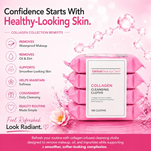 Global Beauty Care Collagen Cleansing Facial Towelettes, Makeup - Product Imagery