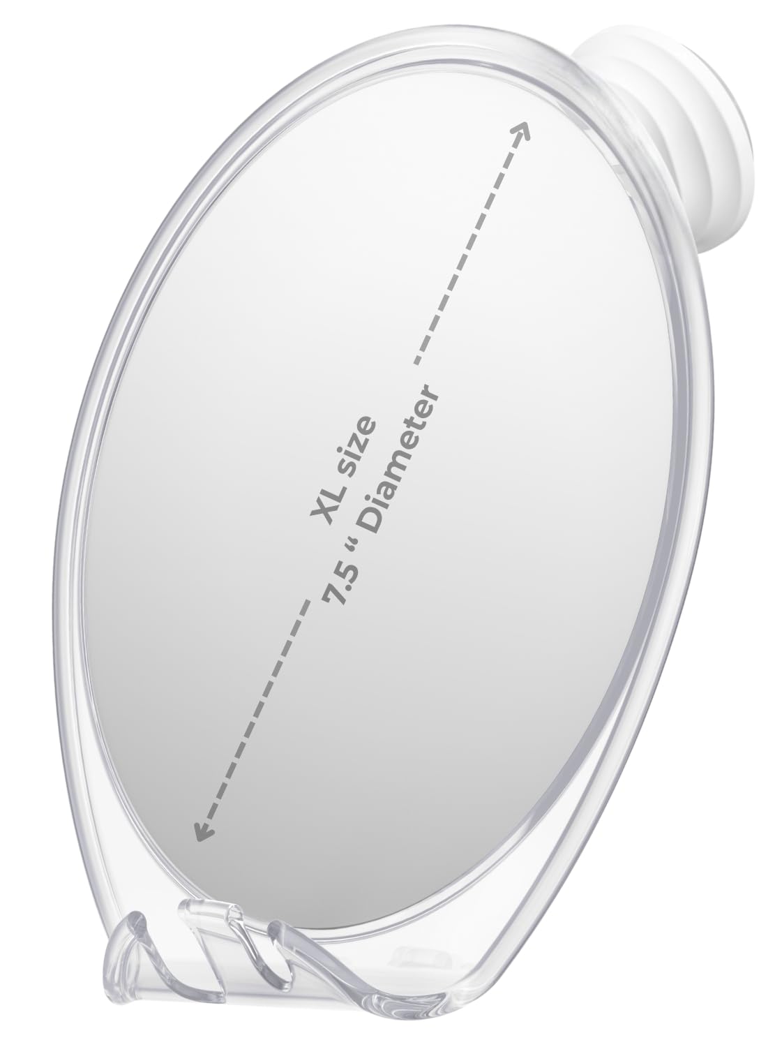 HONEYBULL Fogless Shower Mirror for Shaving with Suction Mount, Black – close-up detail in White Chrome Black White Blac