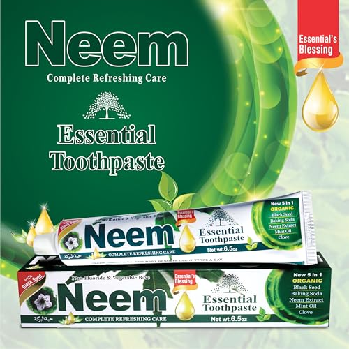 NEEM Essential Toothpaste - 6.53 oz Pack of 1 | New 5 in 1 | - Product Imagery