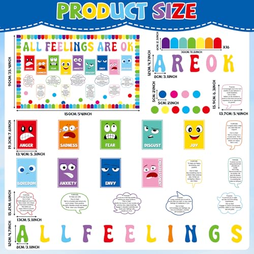 ZOIIWA Mental Health Bulletin Board School Counselor Classroom - Product Imagery
