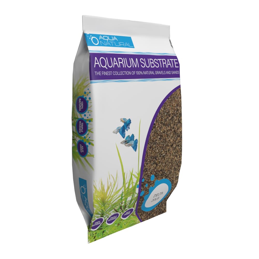 Aqua Natural Aquarium Substrate, Delta Sand, 20lb – close-up detail in Brown