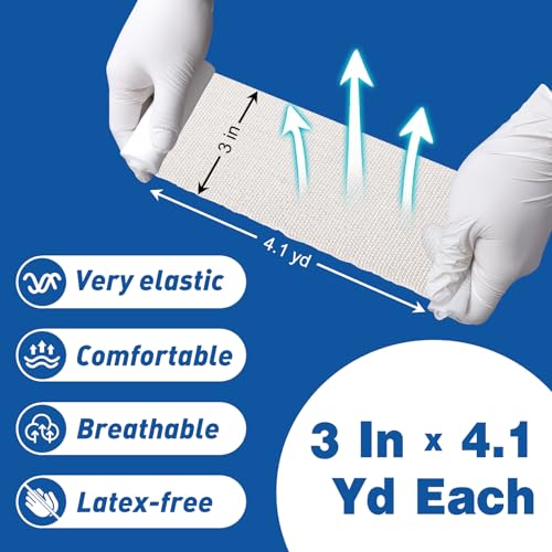 AZEN 25 Pack Gauze Rolls Bandages, 3 in x 4.1 Yards, Premium - Product Imagery