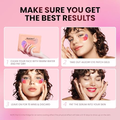 AILEORY Under Eye Patches (8 Pairs) - Tri-color Glitter Eye Gel - Product Imagery