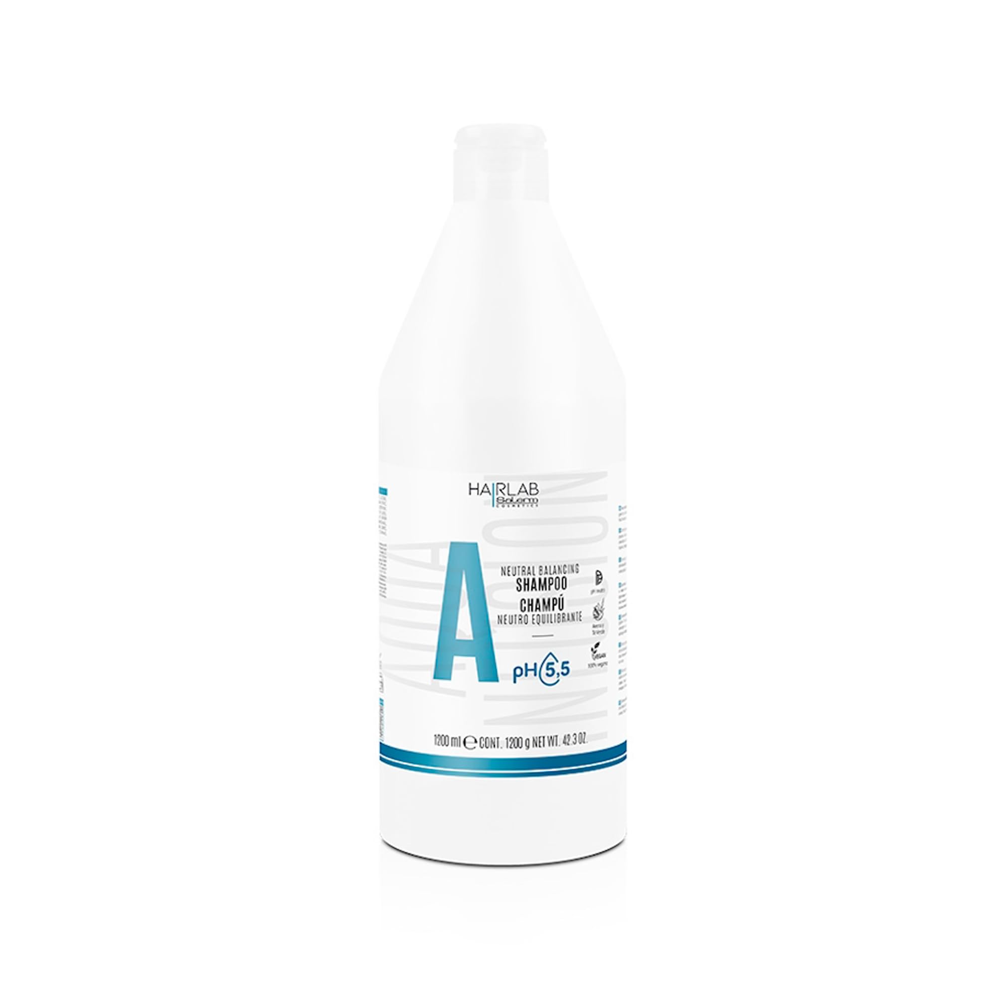 Salerm Neutral Dermoprotective Shampoo 1200ml bottle with pH 5.5, designed for gentle scalp and hair care.