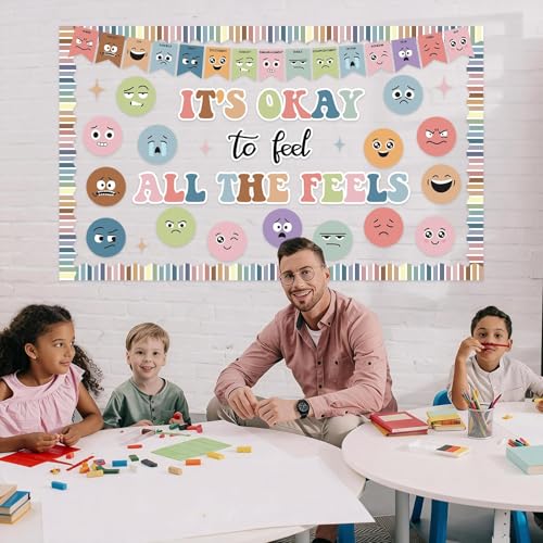 Boho Feeling Bulletin Board Set Mental Health Classroom - Product Imagery
