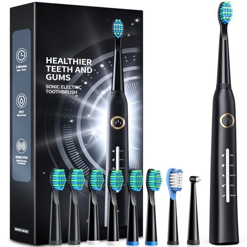TEETHEORY Electric Toothbrush for Adults with 8 𝐁𝐫𝐮𝐬𝐡 - Product Imagery