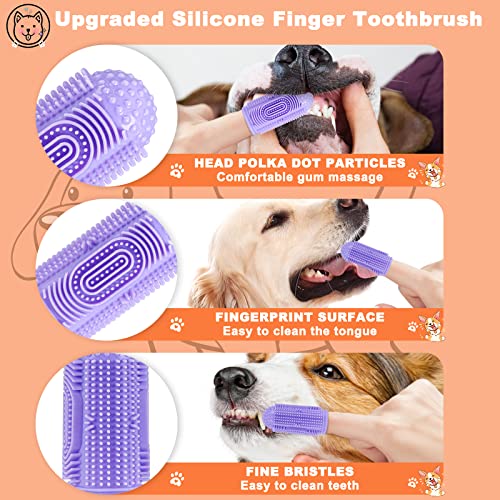 Dog Toothbrush Finger Toothbrush Dogs Tooth Brushing Kit 4Pack - Product Imagery