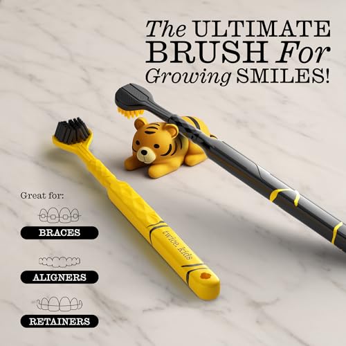 Twice Kids 3D Triple-Head Toothbrush – Extra-Soft Bristles for - Product Imagery