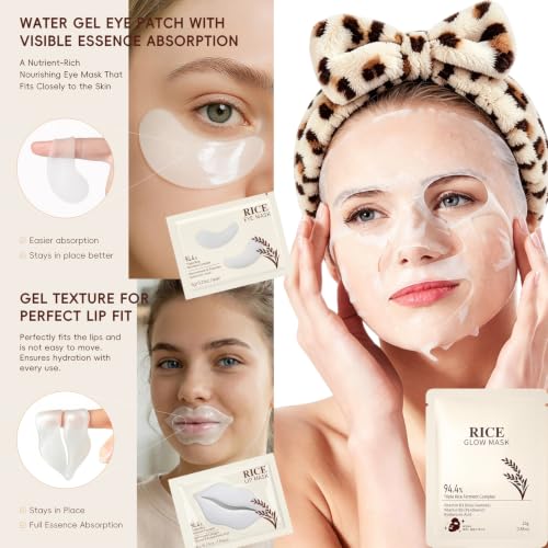 17 PCS Korean Skin Care Set, Rice SkinCare Set for Women & - Product Imagery