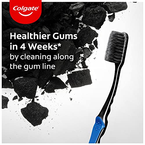 Colgate SlimSoft Charcoal Toothbrush Set of 4 | Soft Bristles | - Product Imagery