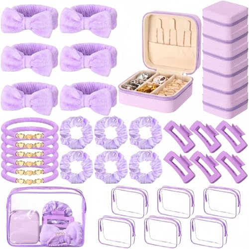 Liliaafar 36 Pcs Teen Girl Party Favors, Spa Sleepover Supplies, Classic, Purple – Purple, Soft Clay, Coral Velvet, Sati