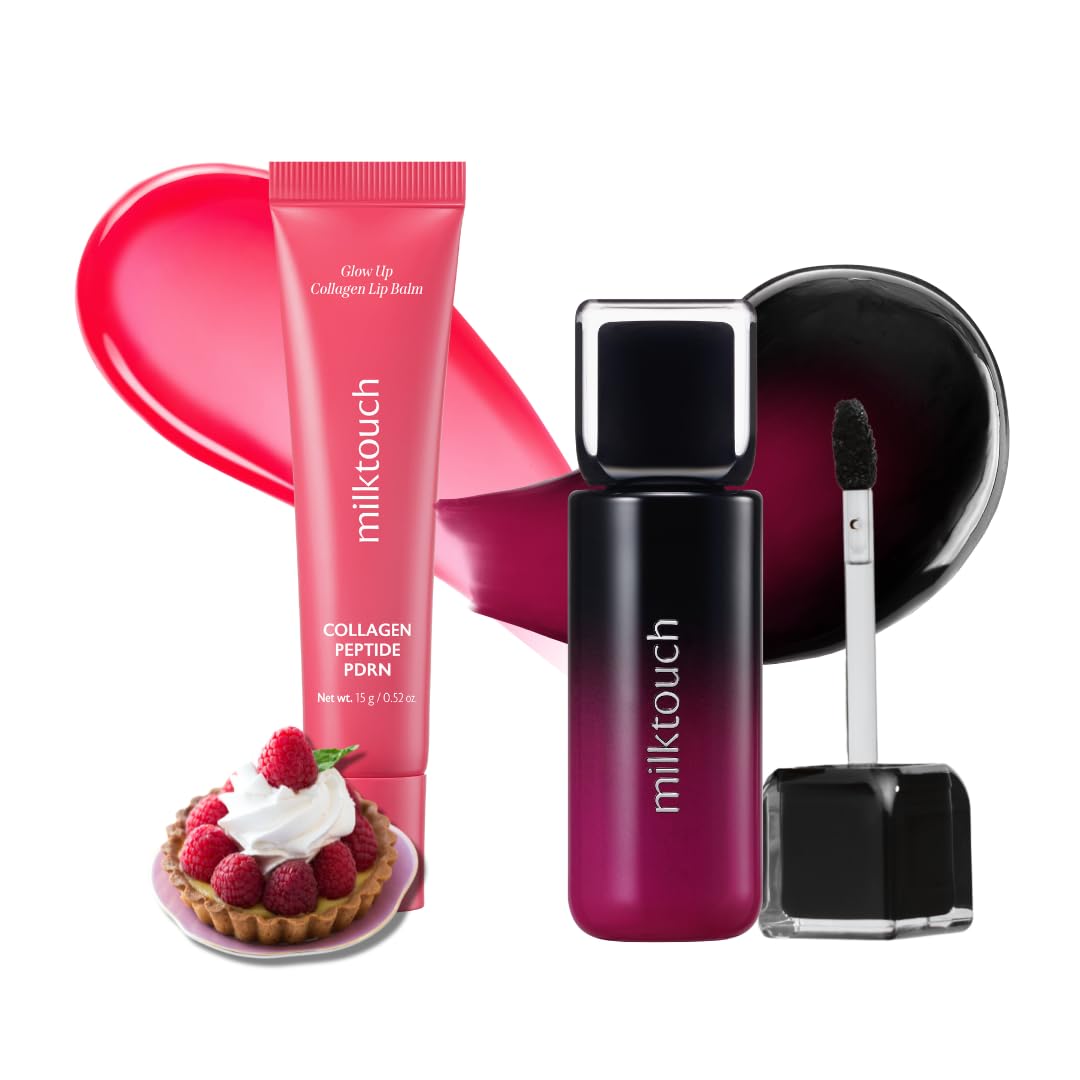 MILKTOUCH [Summer-proof Lip Combo] Black Peel Off Lip Tattoo #02 Black Plum + Collagen Lip Balm #Berry Tart – product ph