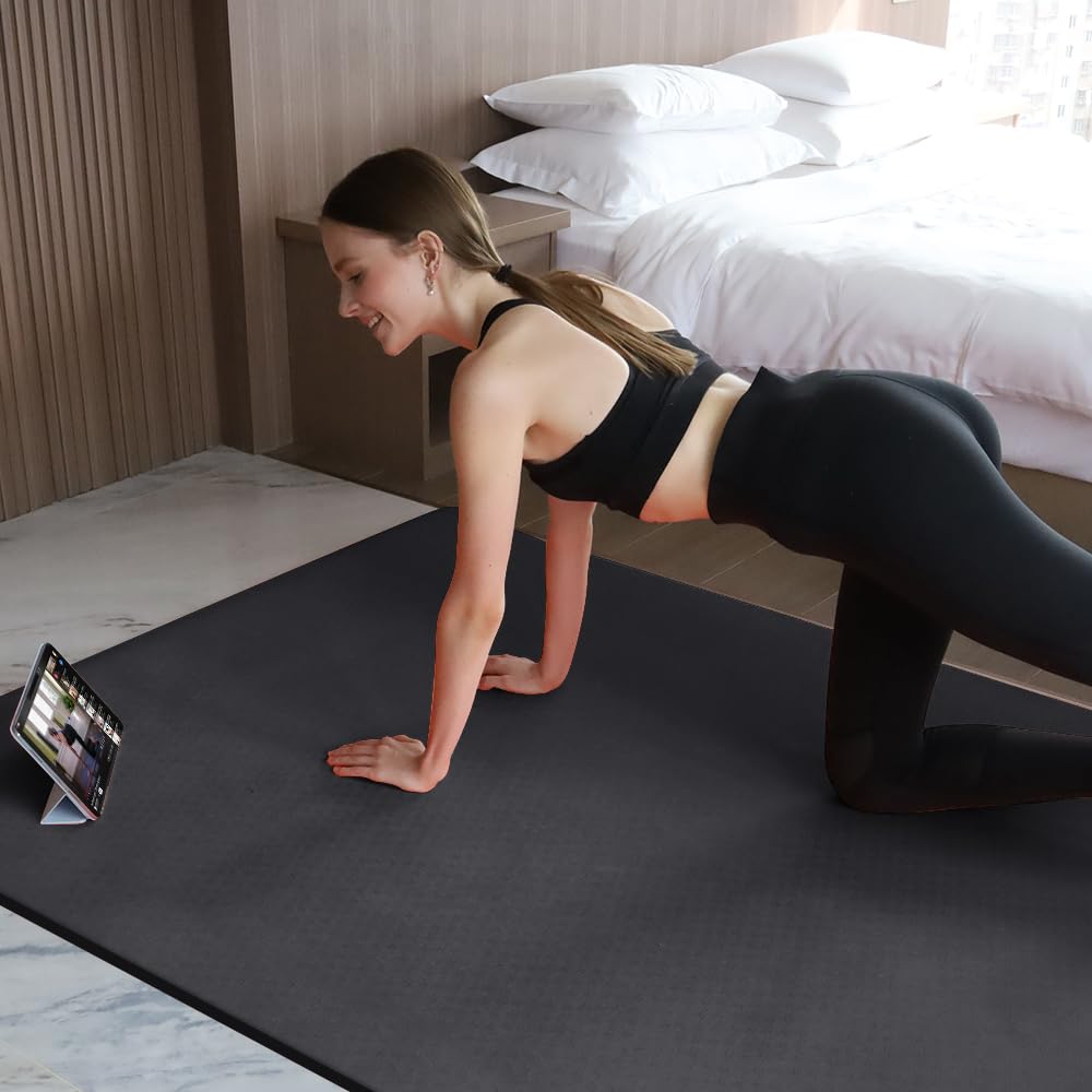Hatha Yoga Large TPE Yoga Mat 6'x4'x1/2" Extra Thick Non-Slip Exercise Mat - for Yoga Pilates & Home Gym Workouts – 